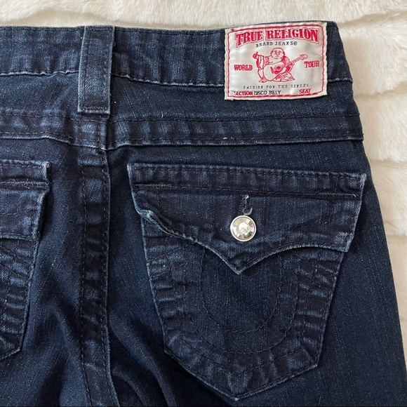 True Religion Vintage Rhinestone Disco Billy Big T Jeans Sz 24 RARE - Picture 11 of 13